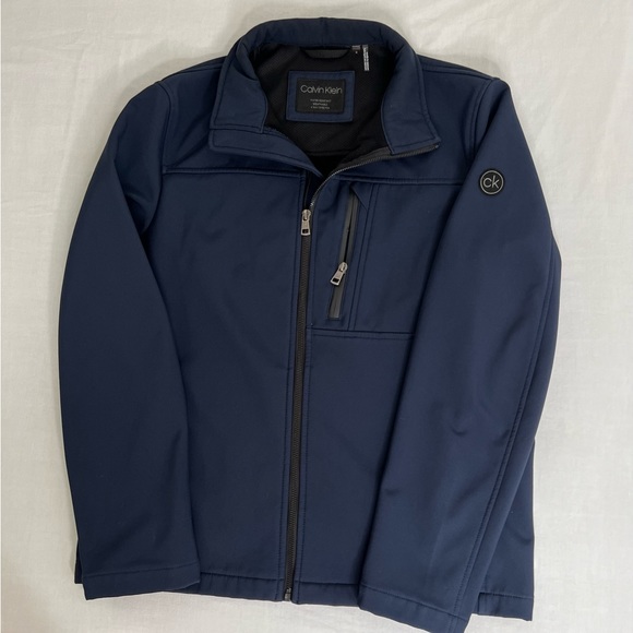 Calvin Klein Water Resistant Men's Dark Blue Full Zip Jacket Size Small - Picture 1 of 9